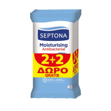 SEPTONA Υγρά Μαντηλάκια Αντιβακτηριδιακά 15Τ. 2+2 ΔΩΡΟ  (Πρ. Ελληνικής Αντιπροσωπείας)