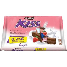ΠΑΥΛΙΔΗΣ Σοκολάτα Kiss Φράουλα (4x27,5gr) -25cents  (BARCODE ZIN: 7622210787484)