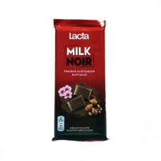 LACTA Σοκολάτα Γάλακτος Noir Τραγανά Αλατισμένα Αμύγδαλα 85gr (BARCODE ZIN: 7622210781871)