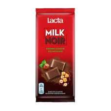 LACTA Σοκολάτα Γάλακτος Noir Καραμελωμένα Φουντούκια 85gr (BARCODE ZIN: 7622210781857)