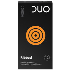 DUO Προφυλακτικά Ribbed (με ραβδώσεις) συσκευασία 12 τεμαχίων DUO Προφυλακτικά Ribbed (με ραβδώσεις) συσκευασία 12 τεμαχίων