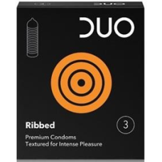 DUO Προφυλακτικά Ribbed (με ραβδώσεις) συσκευασία 3 τεμαχίων